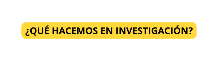 QUÉ HACEMOS EN INVESTIGACIÓN